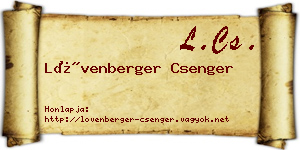 Lövenberger Csenger névjegykártya